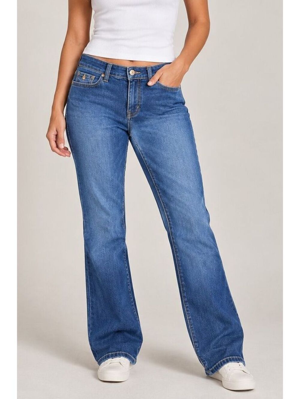Lee Natural Bootcut Jeans Womens 12M Y2K Blue Denim Just Below Waist 2000s